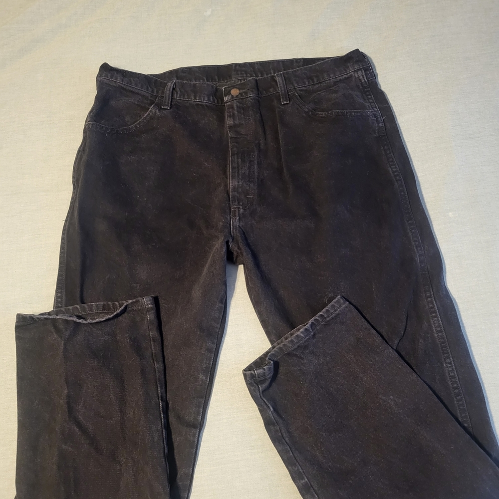 Rustler Men's Dark Black Straight 40 X 32 Jeans